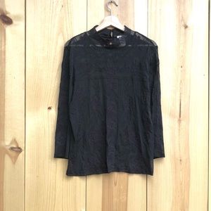 Sundance Long Sleeve Lace Semi Sheer Blouse Long Sleeve Sz Large